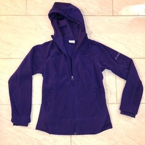 Columbia Hooded Fleece Zip Up w Thumb Holes